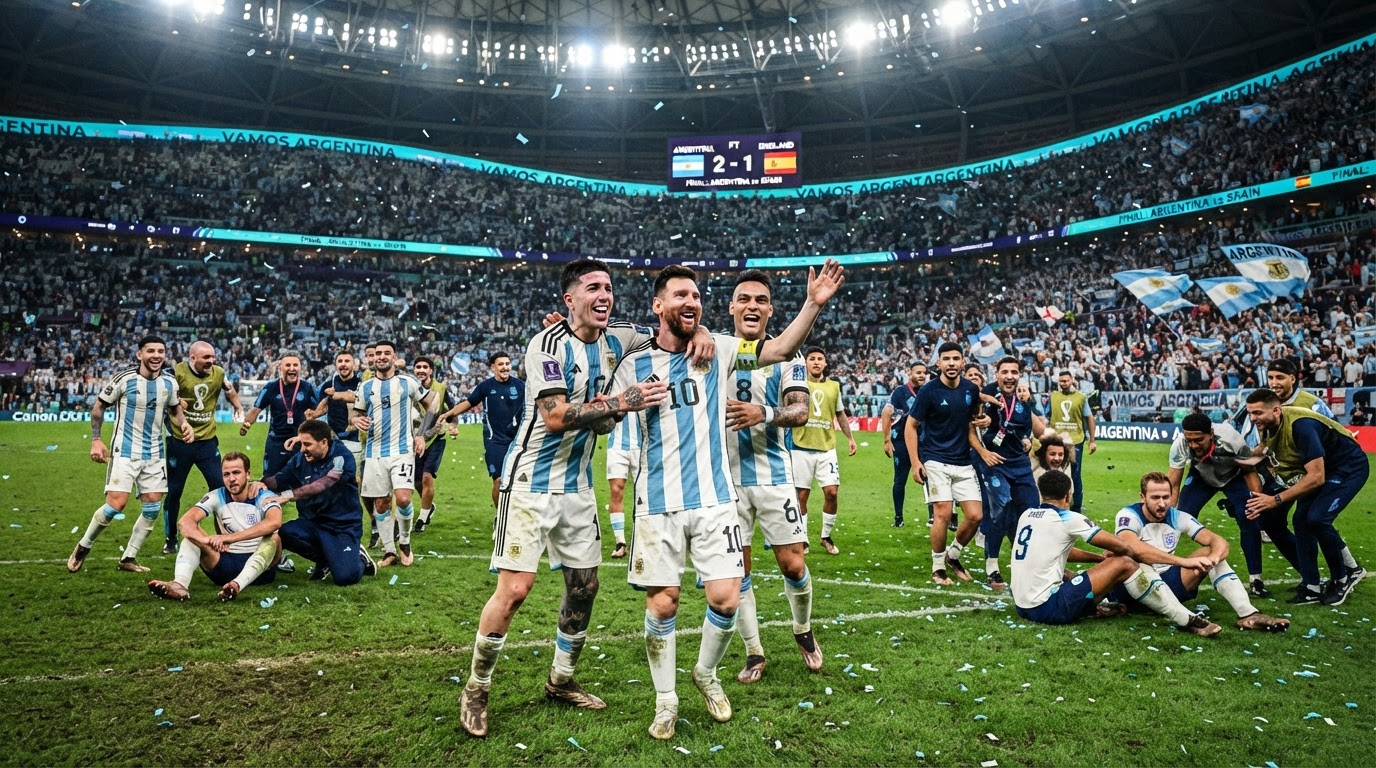 Argentina porazila Anglii 2:1 a postoupila do finále proti Španělsku