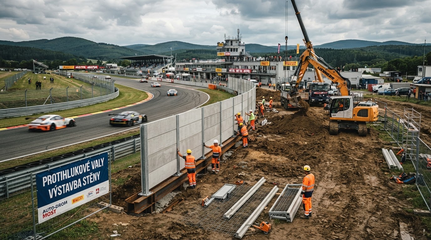 Autodrom Most musí snížit hluk v areálu, plánuje protihlukové valy