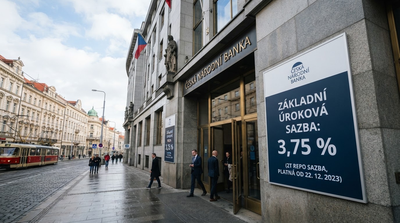 ČNB zvýšila základní úrokovou sazbu na 3,75 procenta