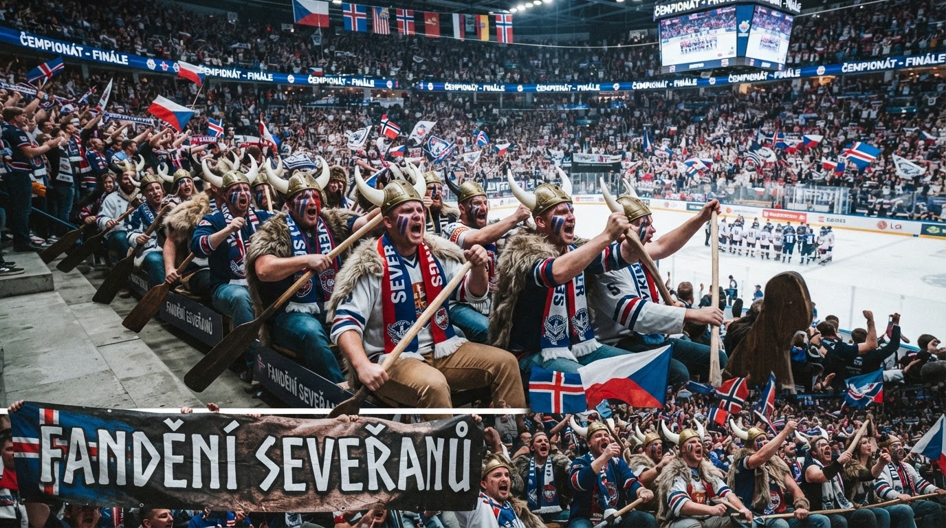 Fandění seveřanů na šampionátu imituje vikingské veslování