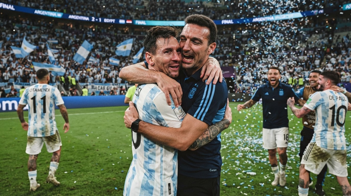 Messi a Scaloni po výhře nad Egyptem projevili emoce