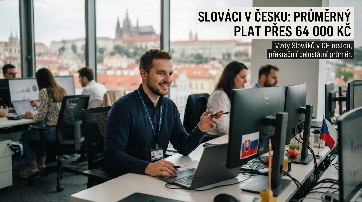 Slováci v Česku dosahují průměrné mzdy přes 64 tisíc korun
