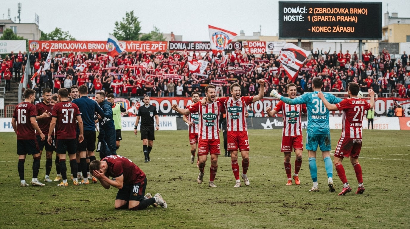 Sparta prohrála na hřišti nováčka Zbrojovky Brno