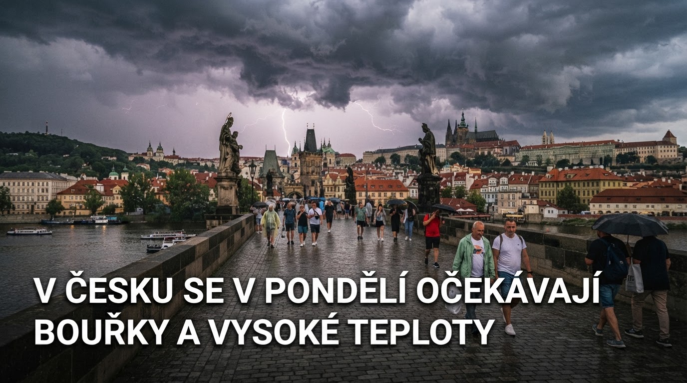 V Česku se v pondělí očekávají bouřky a vysoké teploty