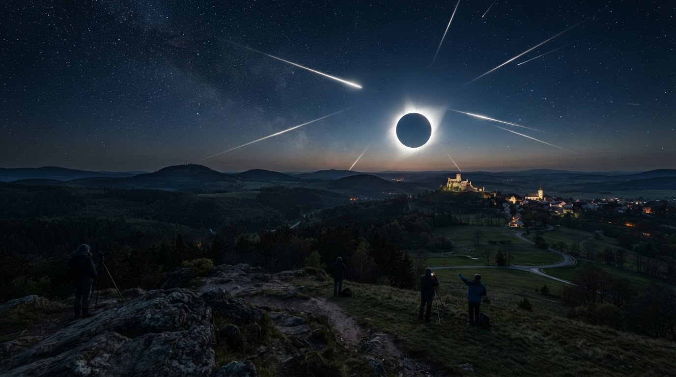 Česko čeká dnes výrazné zatmění Slunce a meteorický roj Perseid
