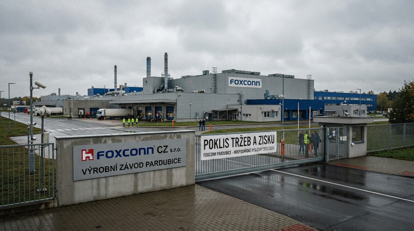 Foxconn CZ v Pardubicích hlásí pokles tržeb a zisku