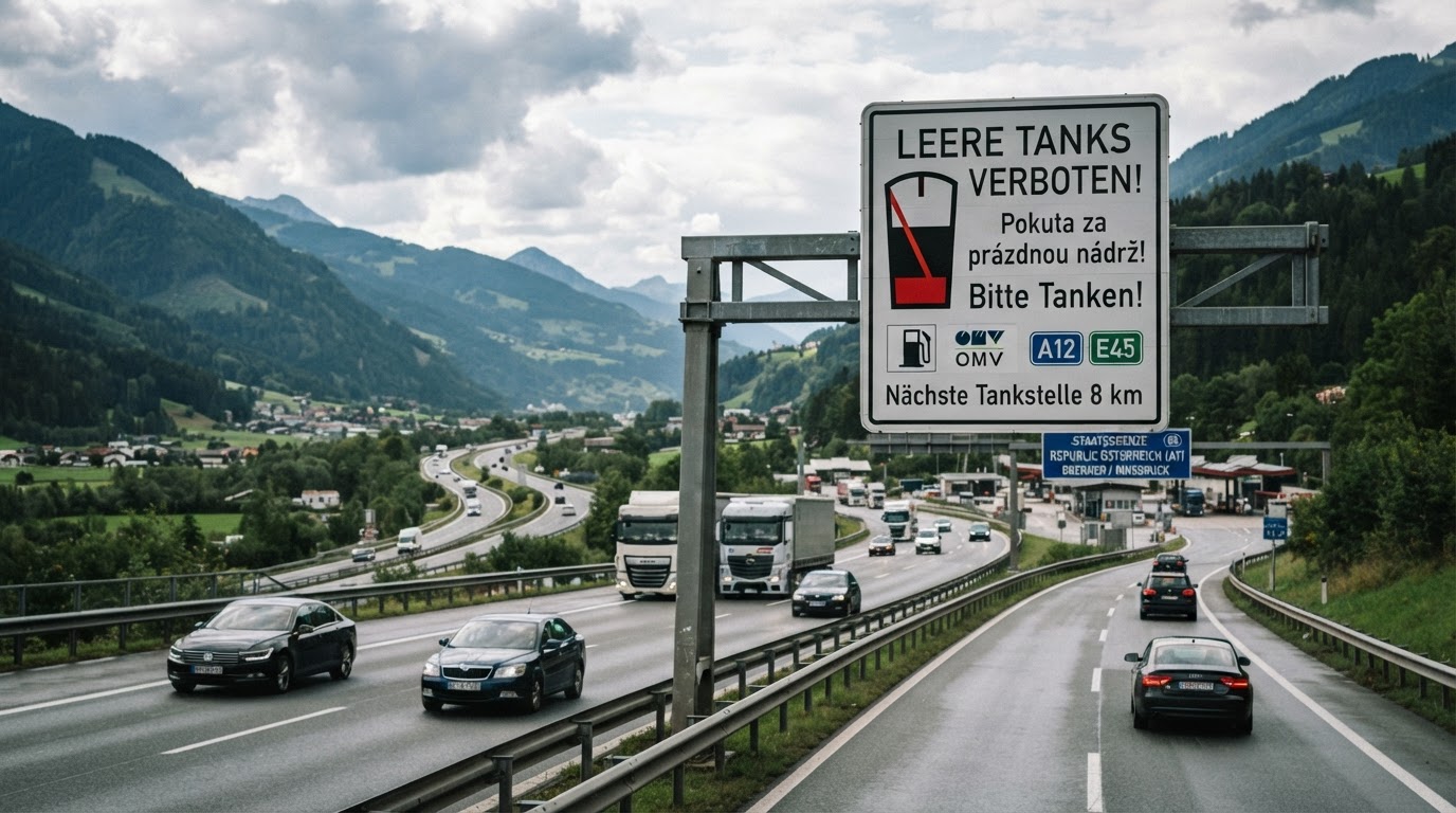 V Německu a Rakousku hrozí pokuty za prázdnou nádrž na dálnici